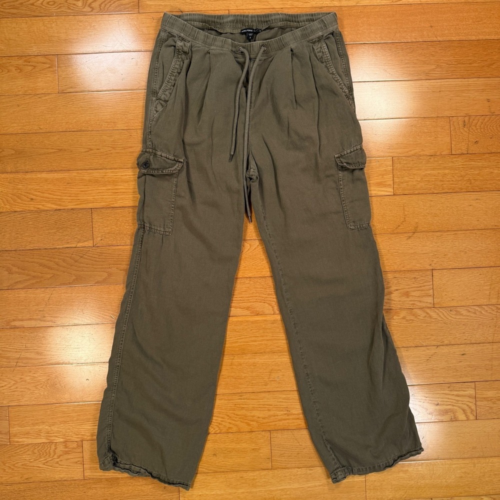 James Perse Los Angeles Women Olive Green Cargo Pants Size 2